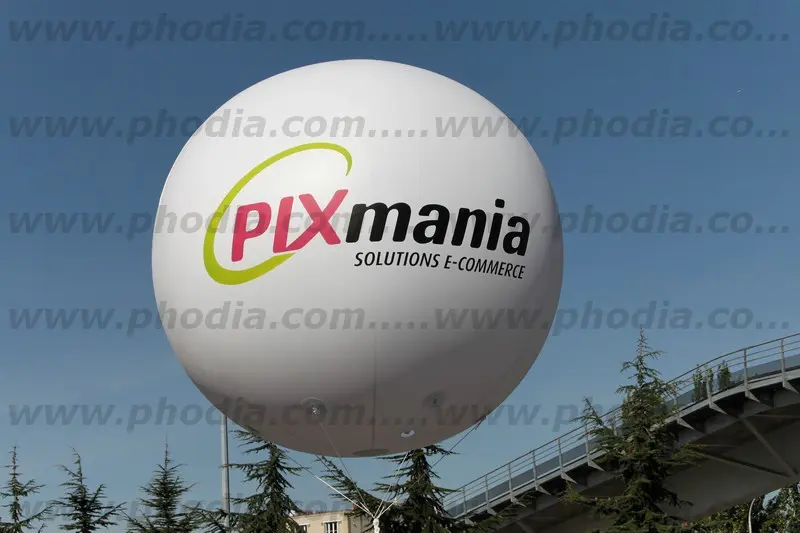 ballon g&eacute;ant, h&eacute;lium, pixmania, blanc, &eacute;v&eacute;nement