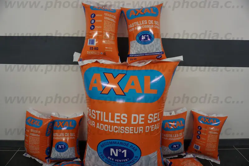 plv sur mesure, sac de sel, orange, axal