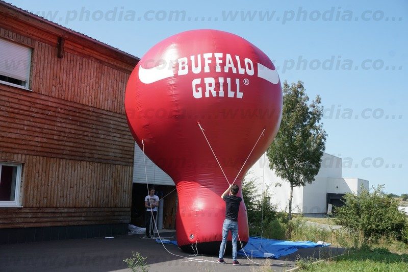 montgolfière, buffalo, rouge, auto-ventilée, communication