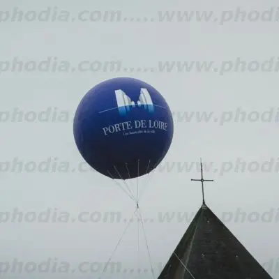 sphère, hélium, porte de loire, bleu, extérieur, communication