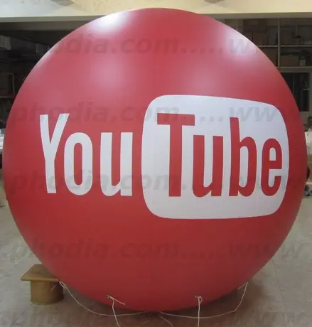 youtube space, ballon géant, hélium, rouge, événement, salon