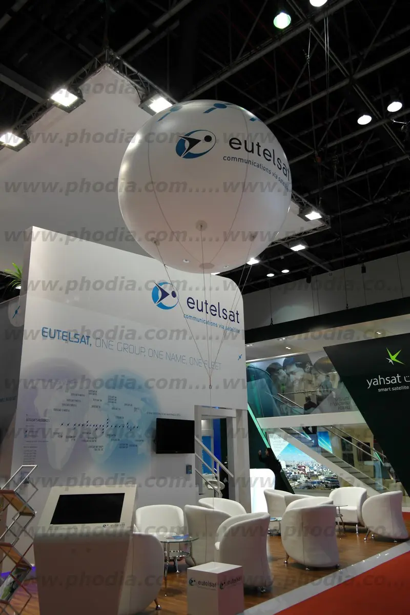 sph&egrave;re, h&eacute;lium, salon, &eacute;v&eacute;nement, int&eacute;rieur, blanc, eutlsat