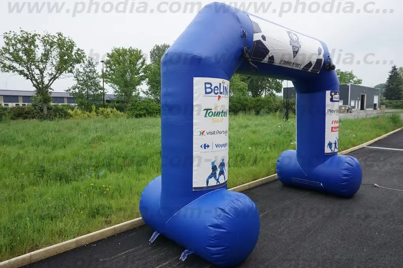 arche publicitaire, auto-ventil&eacute;e, bleu, carrefour, &eacute;v&eacute;nement