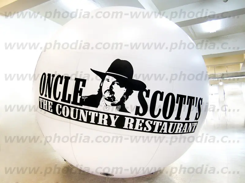 sph&egrave;re h&eacute;lium , blanc, oncle scott's, 2m50, lumineux