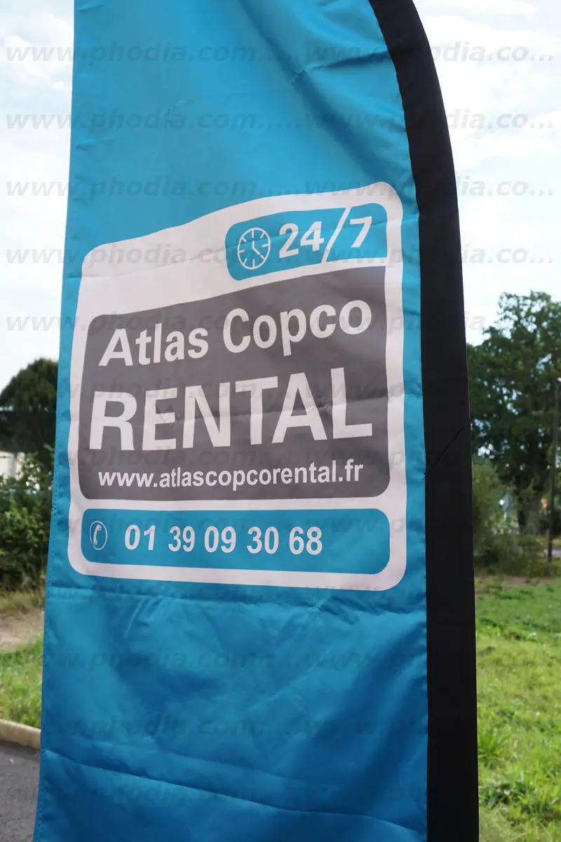 atlas copco, 24/7, drapeau arrondi