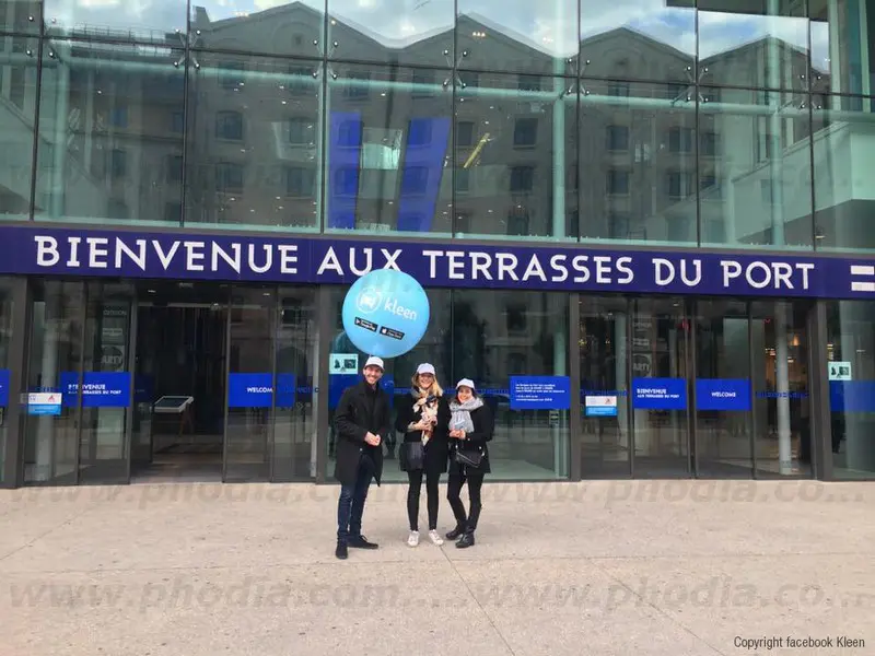 kleen, ballon sac &agrave; dos, bleu, communication, street marketing