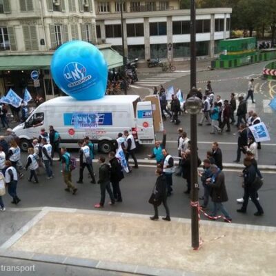 Manifestation loi travail, 10 octobre 2017 Paris, montgolfière, unsa