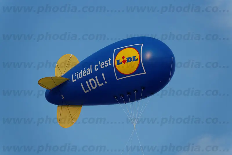dirigeable, lidl, ext&eacute;rieur, commerce