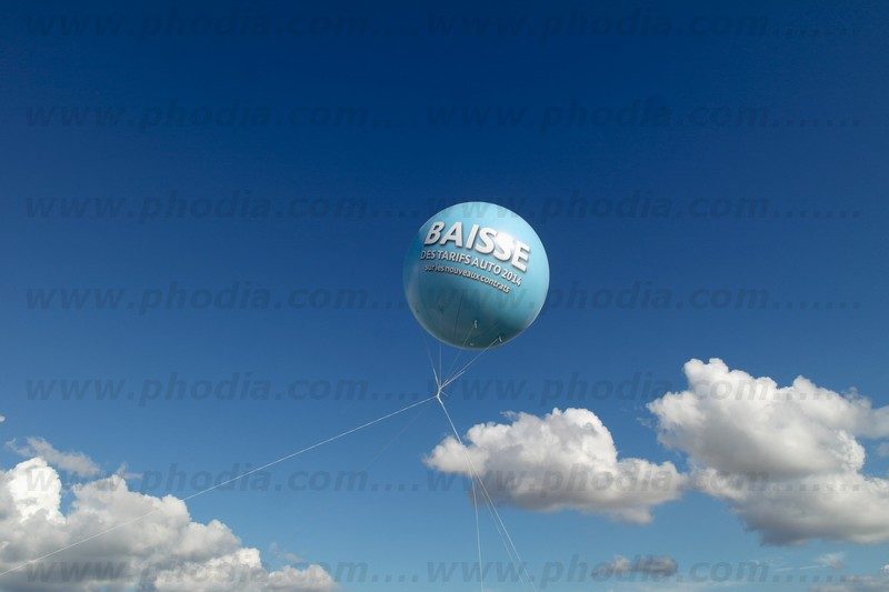 auto 2014, sphère, hélium, bleu, extérieur