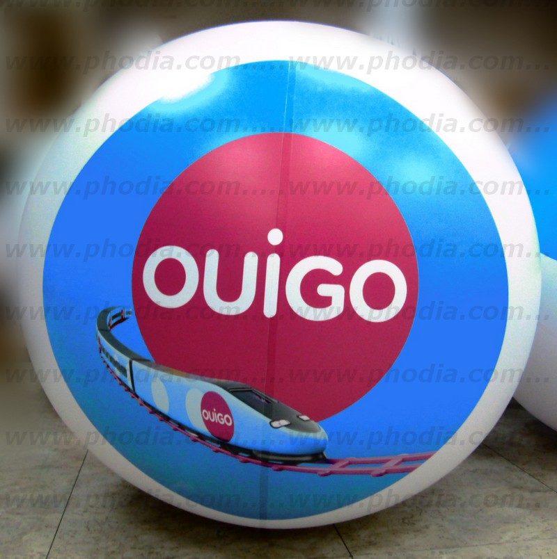 OUIGO, 80cm, Air, Ballon sac à dos, Blanc, Communication, Extérieur, GMS, Street marketing, Transport - Logistique