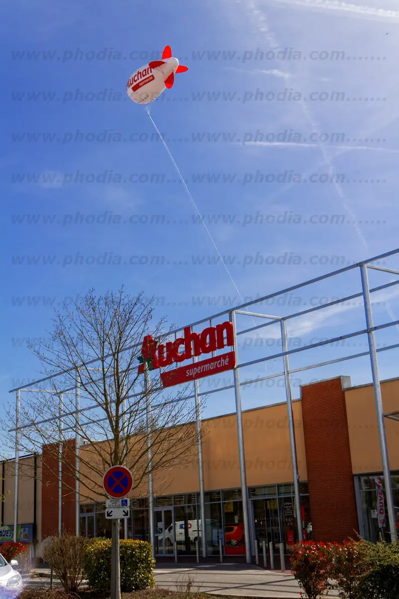 ouverture auchan, dirigeable, Blanc, Communication, Ext&eacute;rieur, H&eacute;lium, 6m