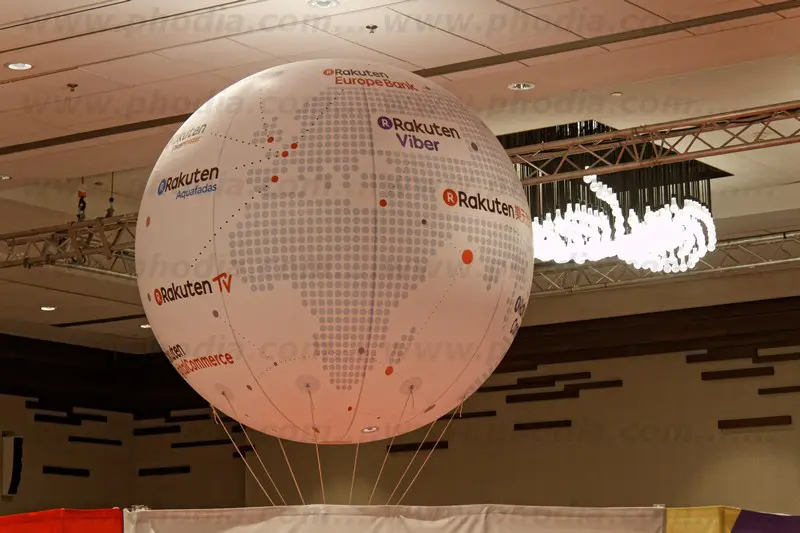 sphere rakuten, 2m, Auto-rotatif, Commerce - Immobilier, H&eacute;lium, Int&eacute;rieur, S&eacute;minaire / Convention, Sph&egrave;re, Total covering