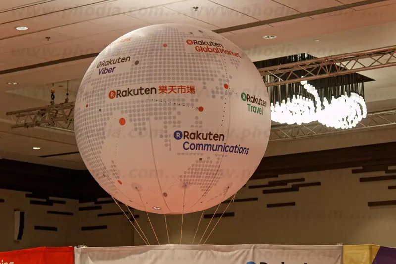 sphere rakuten, 2m, Auto-rotatif, Commerce - Immobilier, H&eacute;lium, Int&eacute;rieur, S&eacute;minaire / Convention, Sph&egrave;re, Total covering