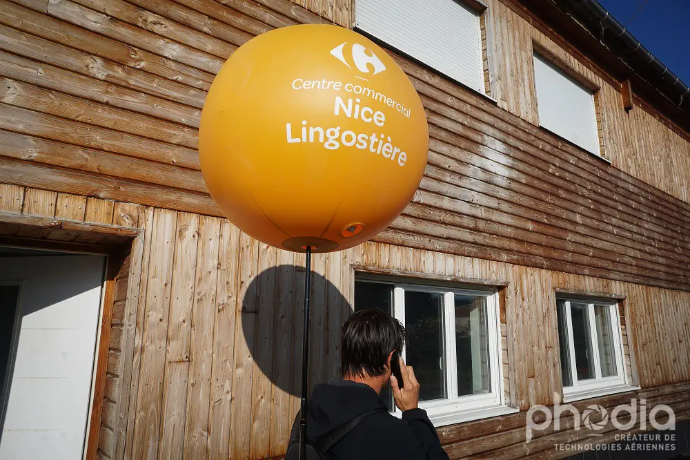 Ballon sac &agrave; dos 80cm Carrefour Nice, Air, Animation commerciale, Ballon sac &agrave; dos, Carrefour, Ext&eacute;rieur, GMS, P1365, Street marketing