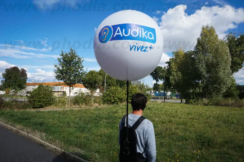 audika, ballon sac &agrave; dos, street marketing
