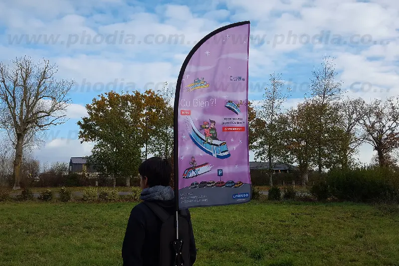 Drapeau sac &agrave; dos FF120 Live team Cat&eacute;gories : B&acirc;timent - Travaux publics, Drapeau sac &agrave; dos, Street marketing