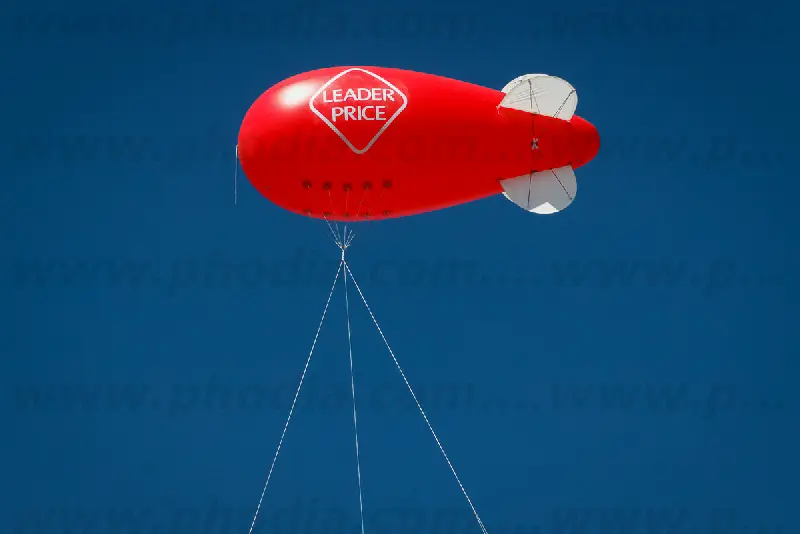 Dirigeable 6m Leader price Cat&eacute;gories : 6m, Communication, Dirigeable, Ext&eacute;rieur, GMS, H&eacute;lium, Ouverture magasin, P032
