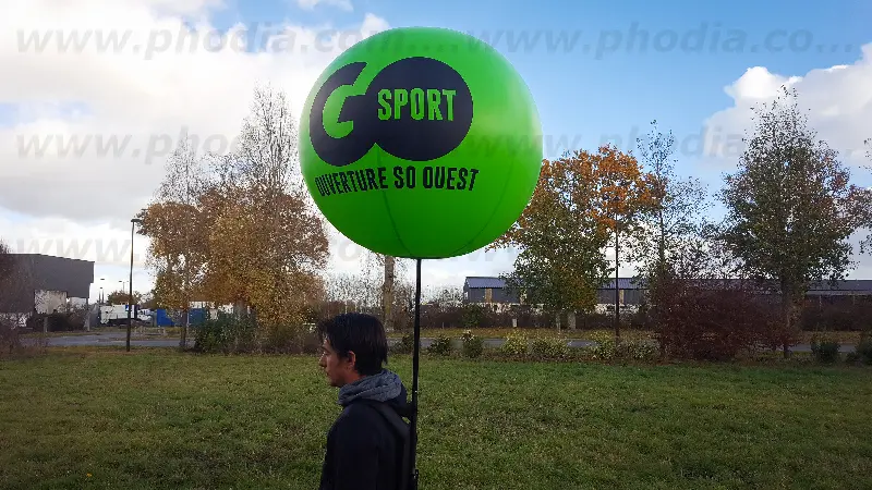 Ballon sac &agrave; dos 80cm Go Sport, Air, Ballon sac &agrave; dos, Communication, GMS, Inauguration, P360, Street marketing