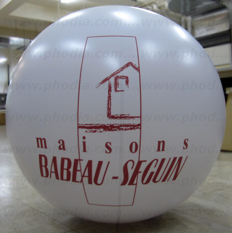 Sphère 80cm Babeau – Seguin, Air, Ballon sur trépied (mât 2m70), Blanc, Commerce - Immobilier, Intérieur, Lumineux, Salon