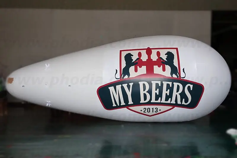 Dirigeable 6m My Beers, Blanc, Commerce - Immobilier, Dirigeable, Ext&eacute;rieur, H&eacute;lium, Lumineux, Ouverture magasin