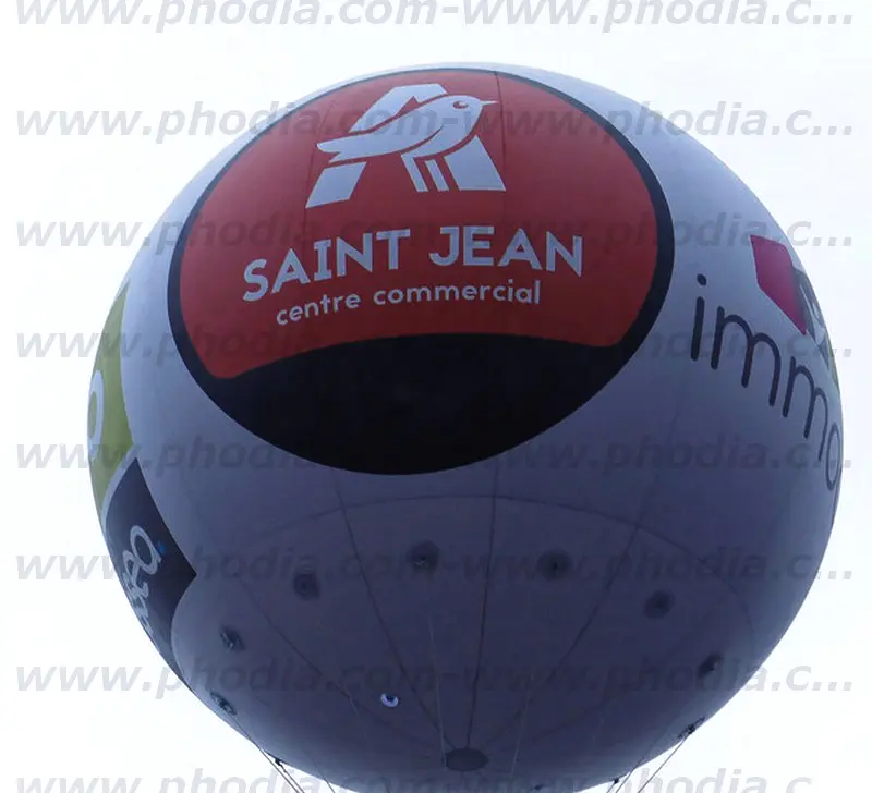 Sph&egrave;re 3m Immochan, 4 faces, Blanc, Communication, Ext&eacute;rieur, GMS, H&eacute;lium, Ouverture magasin, Sph&egrave;re