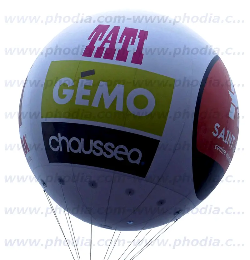 Sph&egrave;re 3m Immochan, 4 faces, Blanc, Communication, Ext&eacute;rieur, GMS, H&eacute;lium, Ouverture magasin, Sph&egrave;re