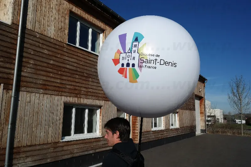 Ballon sac &agrave; dos 80cm Dioc&egrave;se Saint Denis, Air, Autres, Autres, Ballon sac &agrave; dos, Blanc, Communication, Ext&eacute;rieur