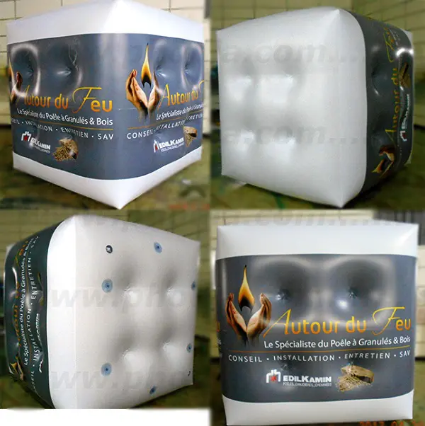 Cube 2m Autour du feu, Blanc, Commerce - Immobilier, Cube, Foire, H&eacute;lium, Int&eacute;rieur, Salon