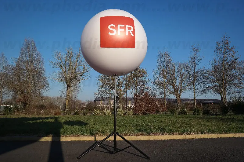 Ballon sur trépied 1m30 SFR, Air, Animation commerciale, Autres, Ballon sur trépied (mât 2m70), Blanc, Communication, Télécommunications