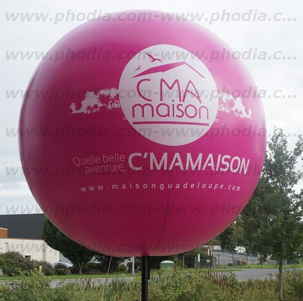 Ballon sur trépied 1m20 C’ma maison, Air, Ballon sur trépied (mât 2m70), Commerce - Immobilier, Extérieur, Foire, Lumineux, Salon