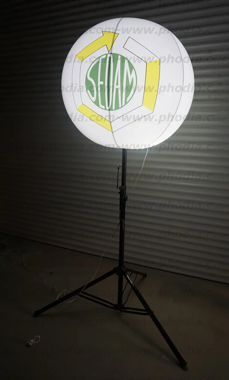 Ballon sur tr&eacute;pied 80 cm SEDAM, Air, Ballon sur tr&eacute;pied (m&acirc;t 2m70), Blanc, Industrie - Mat&eacute;riaux, Int&eacute;rieur, Lumineux, Salon