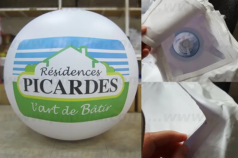 Ballon foule 120 cm R&eacute;sidences Picardes, Air, Ballon foule, Blanc, Communication, Culture - Spectacle, Ext&eacute;rieur, Festival / Concert, Lumineux, Sph&egrave;re