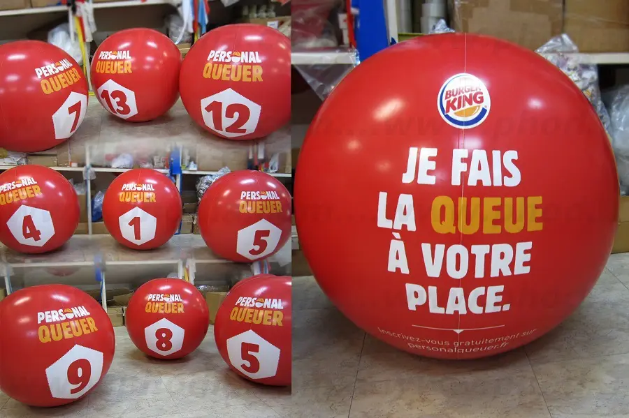 Ballon sac &agrave; dos 80 cm Burger King, Air, Animation commerciale, Ballon sac &agrave; dos, Burger King, Communication, H&ocirc;tellerie - Restauration, Lancement produit / Gala, P485