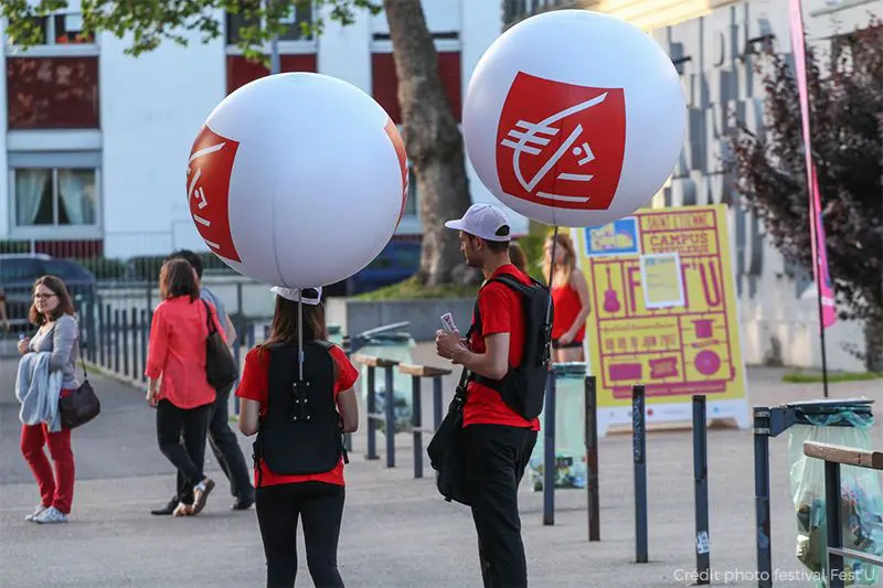 Ballon sac &agrave; dos 80 cm Caisse d&rsquo;&eacute;pargne, Air, Animation commerciale, Ballon sac &agrave; dos, Banque - Finance - Assurance, Blanc, Communication, Ext&eacute;rieur, Festival / Concert