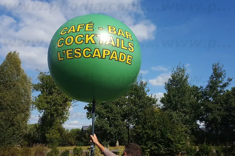 Ballon sur tr&eacute;pied 1m20 Bar l&rsquo;escapade, Air, Autres, Ballon &agrave; air sur pied, Ballon sur tr&eacute;pied (m&acirc;t 4m), Commerce - Immobilier, Int&eacute;rieur, P348, Salon, vert, sph&egrave;re