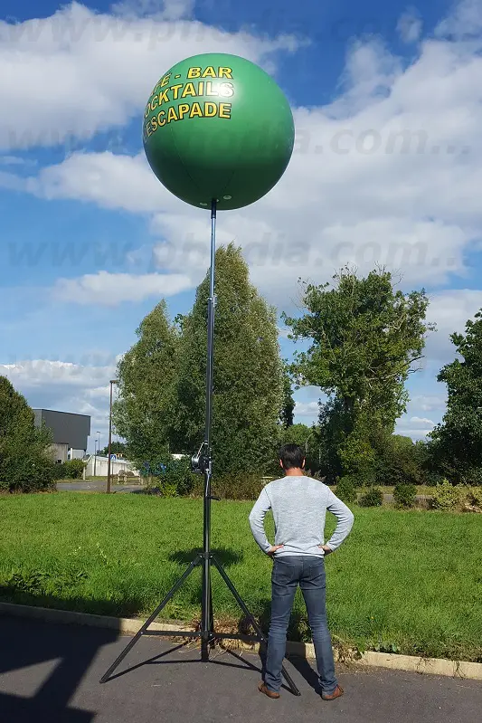 Ballon sur tr&eacute;pied 1m20 Bar l&rsquo;escapade, Air, Autres, Ballon &agrave; air sur pied, Ballon sur tr&eacute;pied (m&acirc;t 4m), Commerce - Immobilier, Int&eacute;rieur, P348, Salon, vert, sph&egrave;re