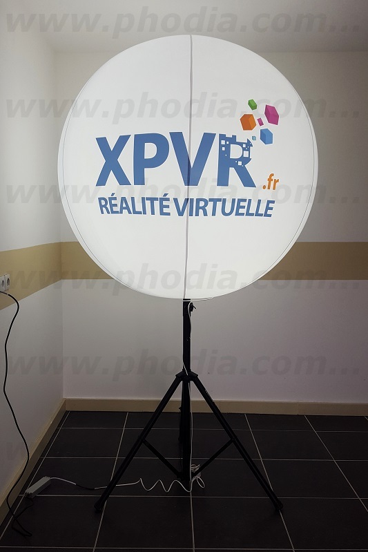 Ballon sur trépied XPVR Experience 1m30, Air, Ballon sur trépied (mât 2m70), Blanc, Communication - Publicité, Intérieur, Lumineux, Salon