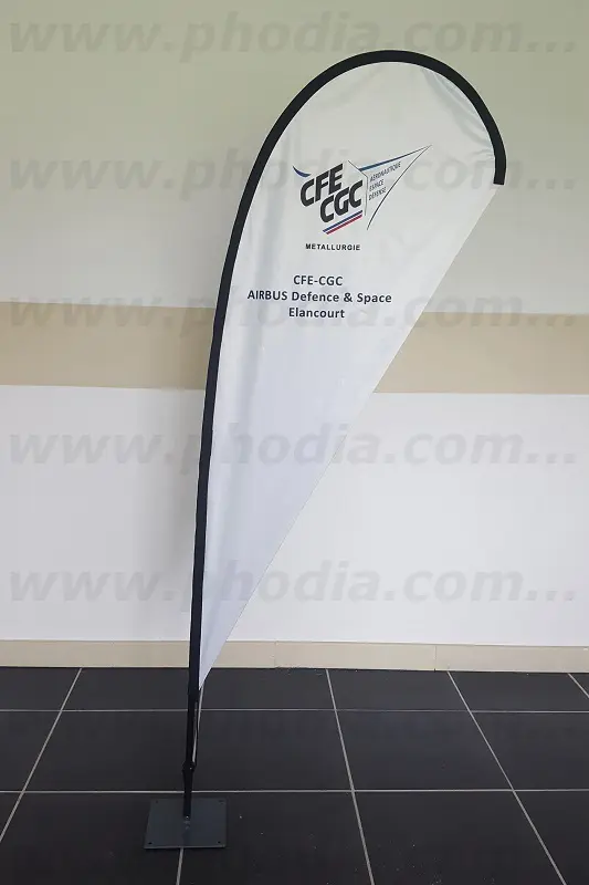 Drapeau goutte d&rsquo;eau WF180 airbus,Communication, Drapeau - Oriflamme, Industrie - Mat&eacute;riaux, Int&eacute;rieur