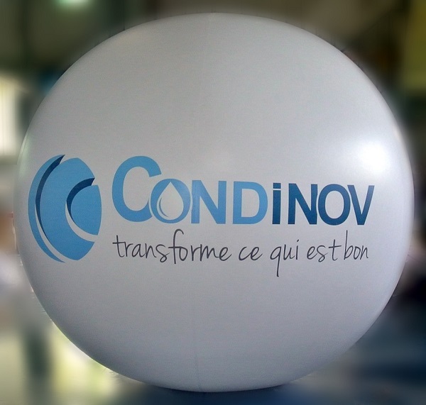 Ballon 1m30 condinov, Air, Blanc, Foire, Industrie - Matériaux, Intérieur, Salon, SPACE (Rennes), Sphère