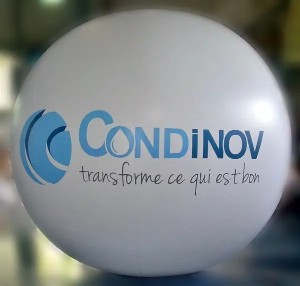 Ballon 1m30 condinov, Air, Blanc, Foire, Industrie - Matériaux, Intérieur, Salon, SPACE (Rennes), Sphère
