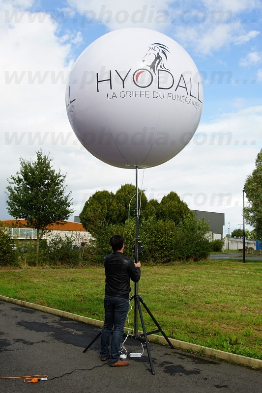 Ballon sur trépied 2m Hyodall, 2m, Air, Autres, Ballon sur trépied (mât 4m), Blanc, Intérieur, Salon