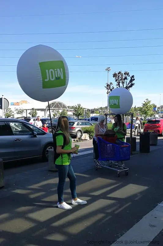 Ballon sac &agrave; dos 80 cm join, 80cm, Air, Animation commerciale, Ballon sac &agrave; dos, Blanc, Communication, Ext&eacute;rieur, Street marketing, T&eacute;l&eacute;communications