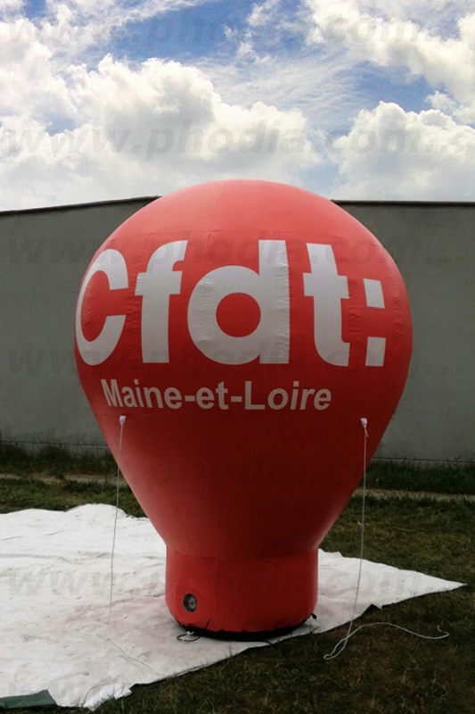 Montgolfière CFDT Maine et Loire 3m, Association / Syndicat, Auto-ventilé, Extérieur, Manifestation, Montgolfière auto-ventilée