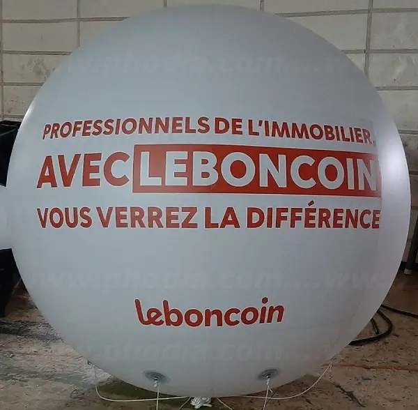 Sph&egrave;re Leboncoin 2m, Animation commerciale, Blanc, Commerce - Immobilier, Communication, Ext&eacute;rieur, H&eacute;lium, RENT Paris, Salon, Sph&egrave;re, Street marketing
