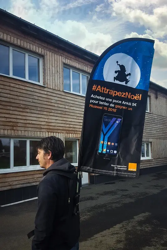 Drapeau sac &agrave; dos FF120 Orange, Animation commerciale, Drapeau sac &agrave; dos, Ext&eacute;rieur, Orange, Street marketing, T&eacute;l&eacute;communications