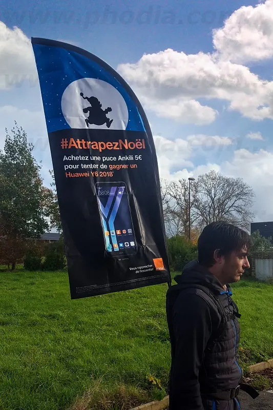 Drapeau sac &agrave; dos FF120 Orange, Animation commerciale, Drapeau sac &agrave; dos, Ext&eacute;rieur, Orange, Street marketing, T&eacute;l&eacute;communications