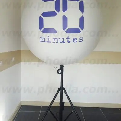 Ballon sur trépied 20 minutes 1m30,Air, Autres, Ballon sur trépied (mât 2m70), Blanc, Communication, Événement sportif, Extérieur, Lumineux