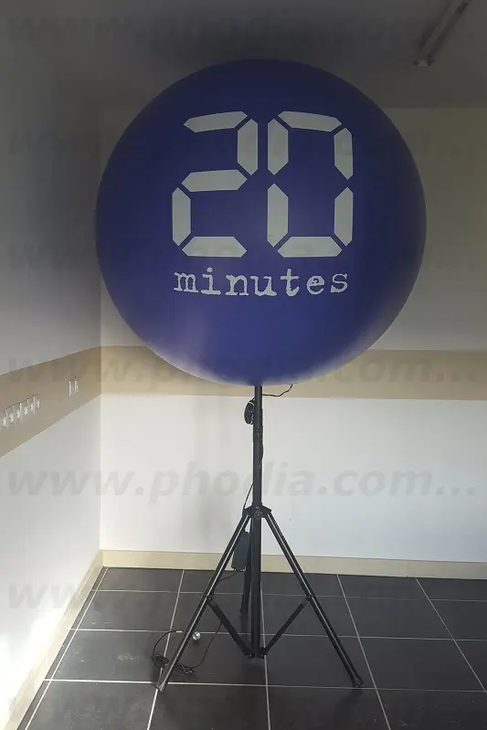 Ballon sur trépied 20 minutes 1m30, Air, Autres, Ballon sur trépied (mât 2m70), Blanc, Communication, Événement sportif, Extérieur, Lumineux