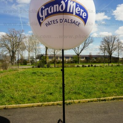 Ballon sur trépied Heimburger 1m30, Agroalimentaire - Alimentation, Air, Animation commerciale, Ballon sur trépied (mât 2m70), Blanc, Intérieur