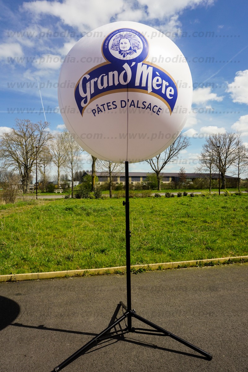 Ballon sur trépied Heimburger 1m30, Agroalimentaire - Alimentation, Air, Animation commerciale, Ballon sur trépied (mât 2m70), Blanc, Intérieur